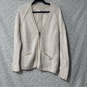 Rag & Bone Knit Oakley White Zippered Cardigan Sweater Small